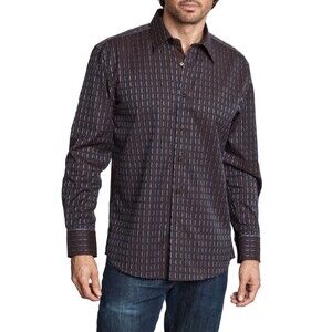 Zagiri In The Garage Brown Blue Stripe Shirt Size M